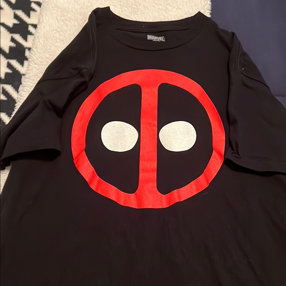 Marvel Black Tee with Red and White Logo